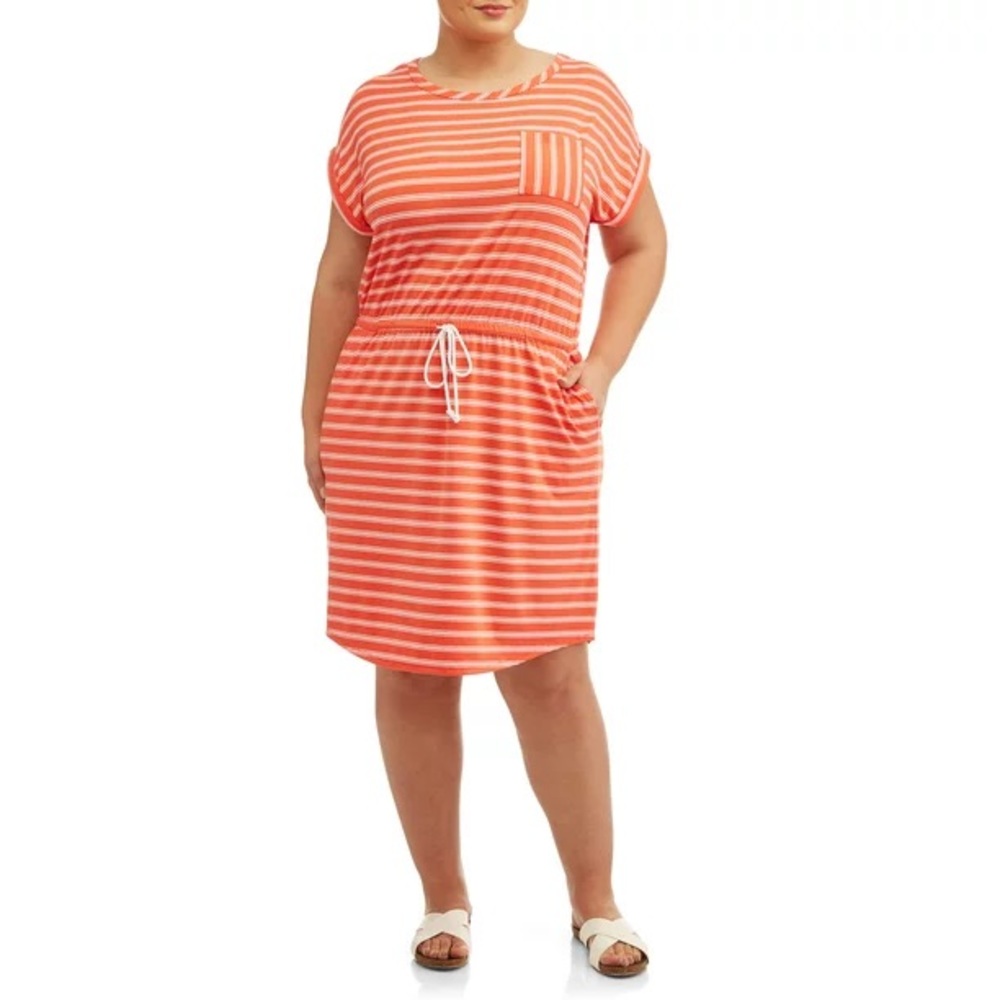 NWT Terra & Sky Tie Front Tee Dress
